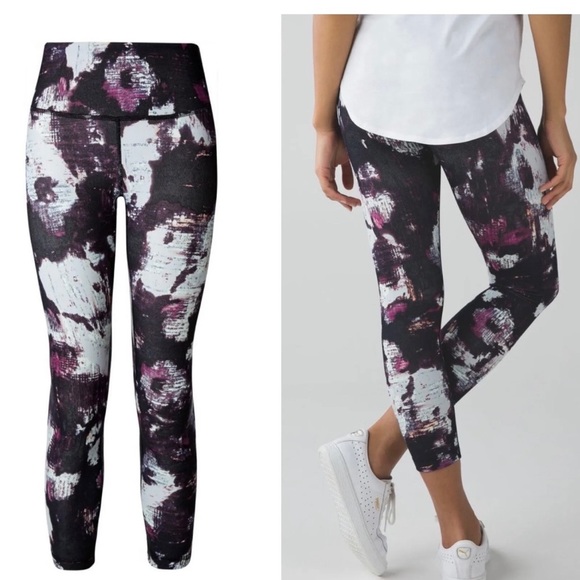 Lululemon Wunder Under Crop III Kara Blossom Multi leggings Size 4 - Picture 1 of 11